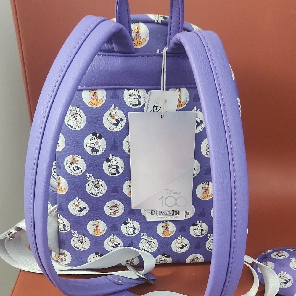 NWT! Disney100 Loungefly Backpack With Matching Ears - Picture 6 of 11
